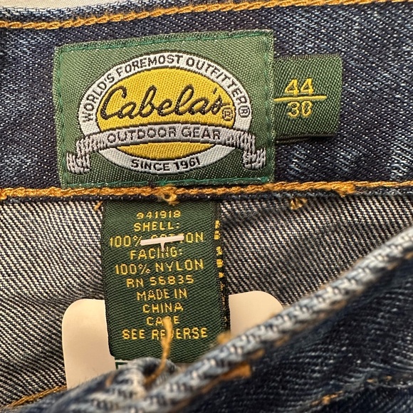 NWT Cabela’s Jeans Mens 44x30 Indigo Dark Stone Hiking Faced Upland Jeans - Picture 4 of 11